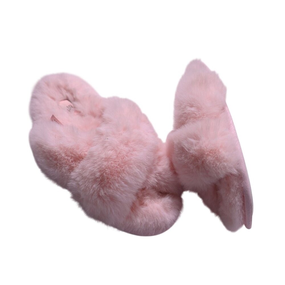 Boux Avenue Cross Band Slider Slippers in Powder Pink